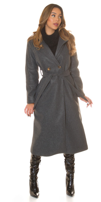 Musthave Coat with buttons Anthracite